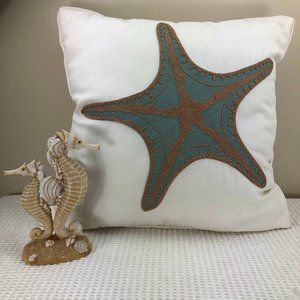 ACCENT PILLOW - Starfish on Ivory 17" x 17"